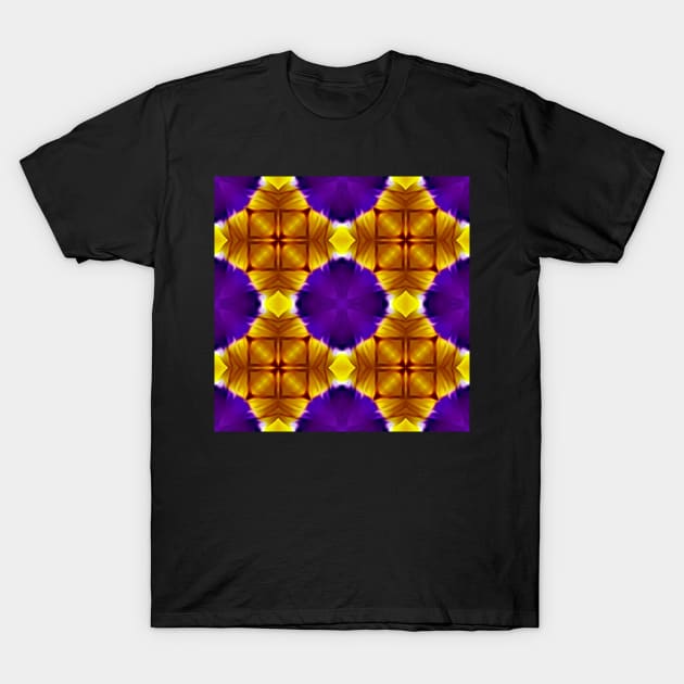 Royal Purple Violet Primrose With Gold Pattern 8 T-Shirt by BubbleMench